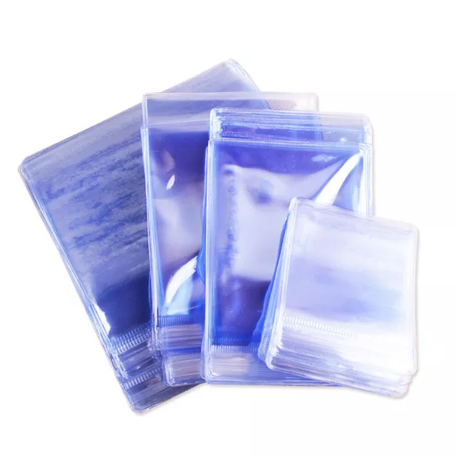 100Pcs Transparent PVC Zip Lock Bags Clear Grip Seal Plastic Pouches for  Jewelry