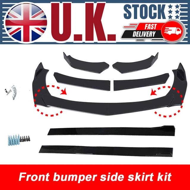 FRONT BUMPER LIP Spoiler Splitter + Side Skirt Extension Kit For ...