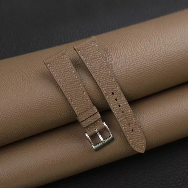 Calfskin Taupe Epsom Leather Watch Strap Band 18mm 19mm 20mm 21mm 22mm 23mm