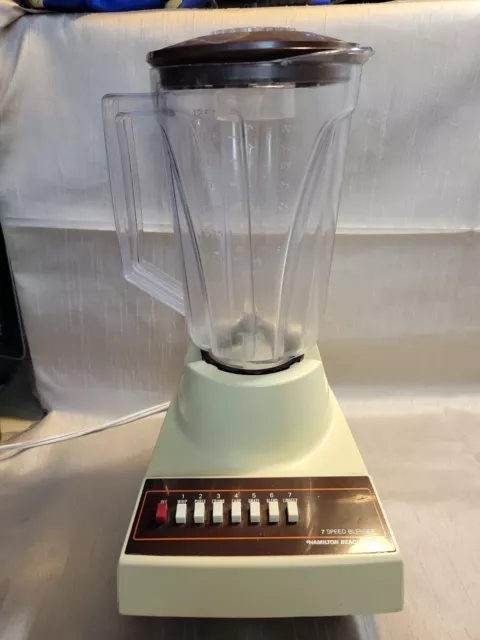 Vintage Hamilton Beach Scovill 7 Speed Blender Model 600-1 Tested Almond & Brown