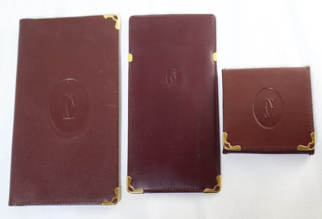 Cartier Bifold Long Leather Wallet / Eyeglass Case / Coin Purse lot 3 Authentic Cartier Bifold Long Leather Wallet / Eyeglass Case / Coin Purse lot 3 Authentic