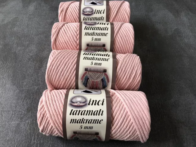 Hilo de algodón de macrame retorcido Anatolia 5 mm 4 x 250 g rollos -sp26