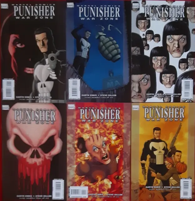 Punisher War Zone Complete Set #1-6  Garth Ennis  Marvel  2009  Nice!!