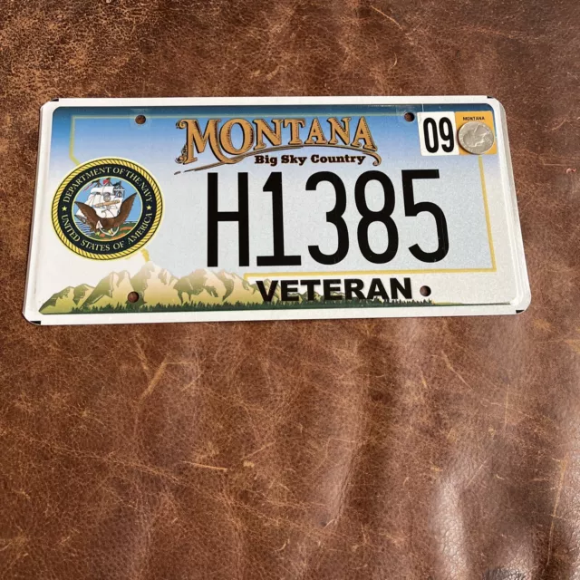 Montana NAVY Veteran License Plate Big Sky Country Graphic Tag # 1385