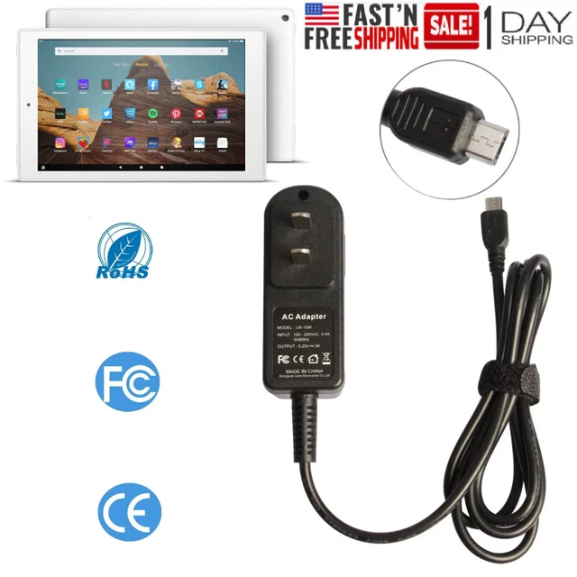 Tablet Charger Adapter for Amazon Kindle Fire HD 10 Plus Kids Pro Kids Edition