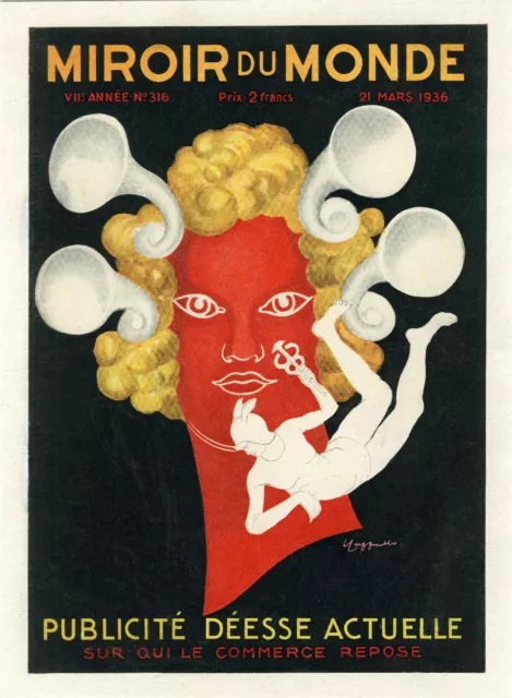 "PUBLICITÉ DÉESSE ACTUELLE" Couverture originale entoilée CAPPIELLO 1936