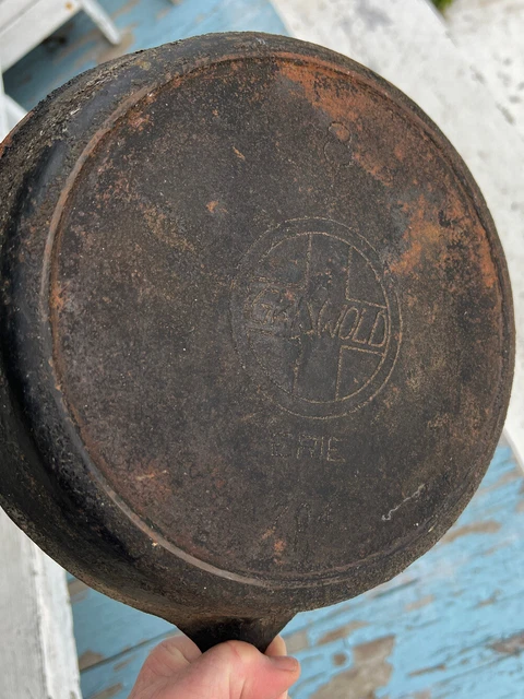 antique Griswold cast iron slant logo Ring Skillet frying pan Erie