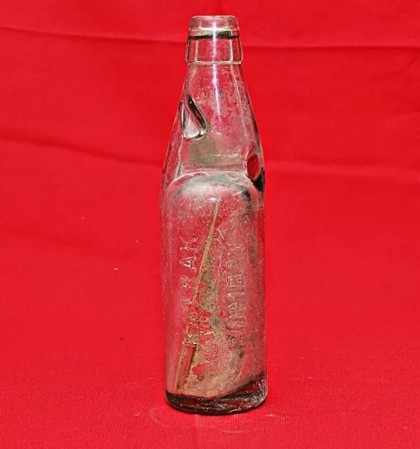 1930 Old Vintage Katrak Bombay Codd Neck Tapón de mármol Botella de...