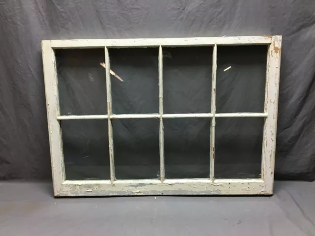 1 Antique 8 Lite Window Sash 28" x 40" Shabby White Old Chic Vintage 1162-20B