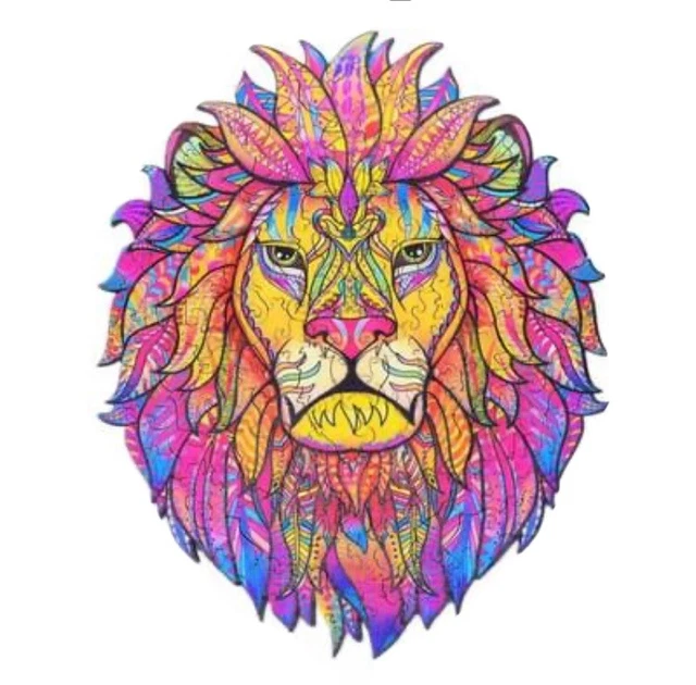 LION Wooden 3D Puzzle 13"x13" 150 pc animal shapes