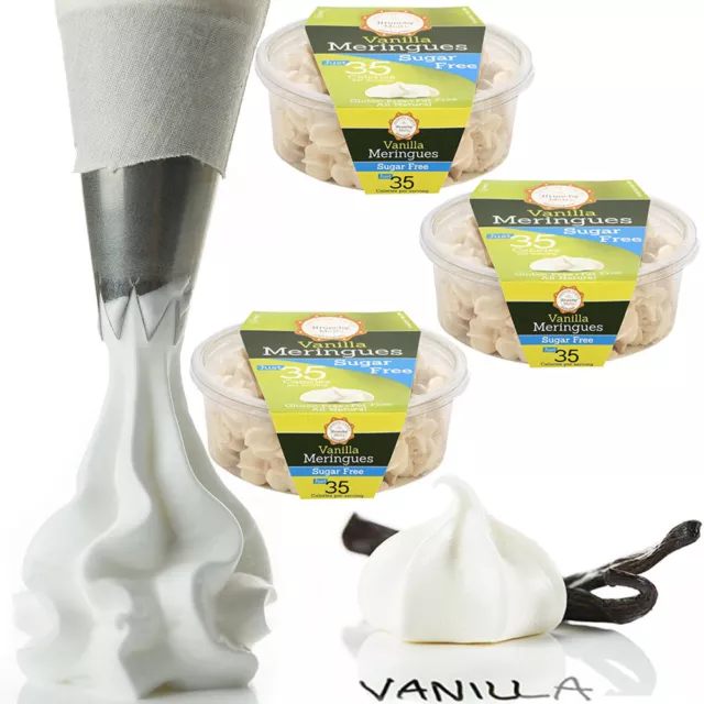 3 Boîtes Vanille Meringues Cookies Gluten Graisse Et sans Sucre Kascher Snacks