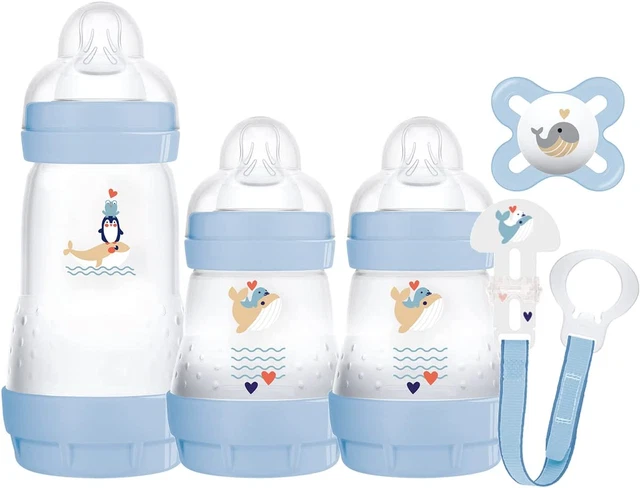 MAM Welcome to the World Set, Juego de Botellas para Recién Nacido con Cálsamo para Bebé de 0-2 Meses