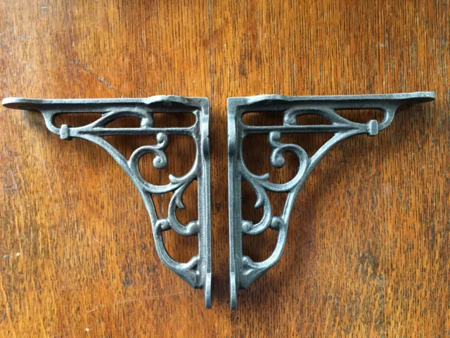 A Pair Of Small Classic Victorian Scroll Shelf Brackets 5 Inch Bracket Cast Iron