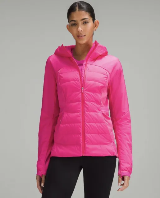 Lululemon Down For It All Jacket Full Zip Hood Size 10 Pink Mist PIMI  26618.
