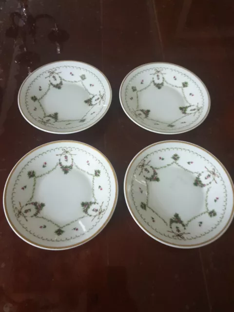 Lot De 4 Soucoupe Sous Tasse Porcelaine De Limoge Ch Field Haviland