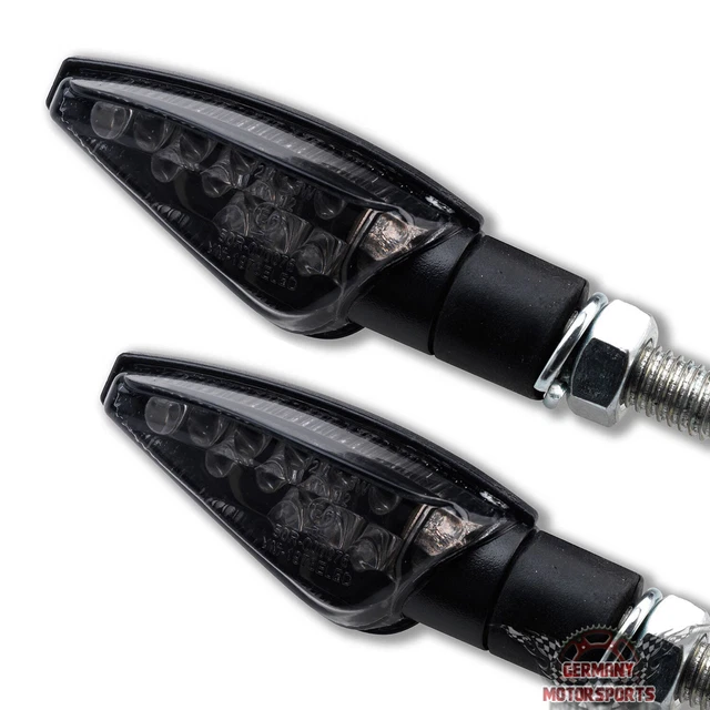LED Mini Motorrad Blinker Miniblinker Toledo schwarz getönt 12V Quad ATV Roller