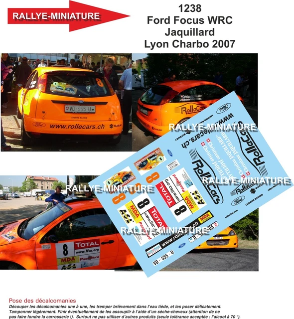 Décalcomanies (stickers) 1/24 Pour Peugeot 206 Rallye Wintenberger - Rallye Lyon Charbonnières 2011 - Réf. 1160