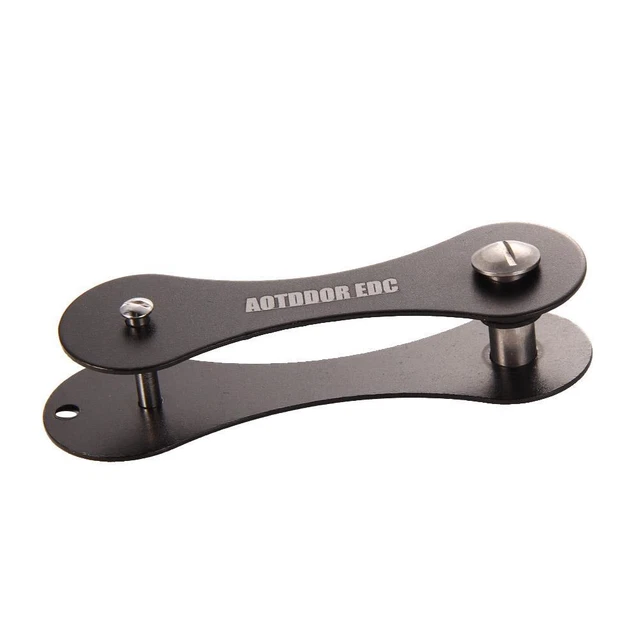 Hard Oxide Aluminum Key Holder Organizer Folder  EDC Pocket Tool black