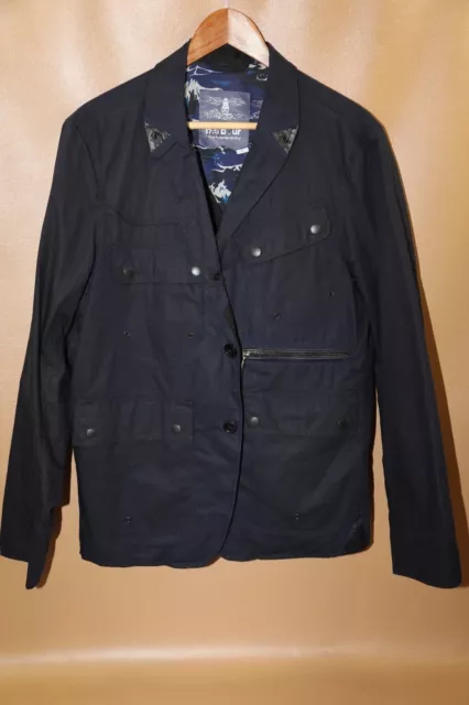 #236 Barbour White Mountaineering Cotton Wax Lapel Jacket Size L 2