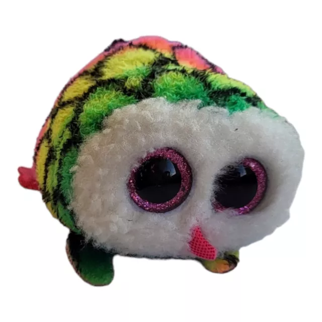 Hootie Owl Teeny Ty Beanie Boo multicolour rainbow 10cm teddy plush toy