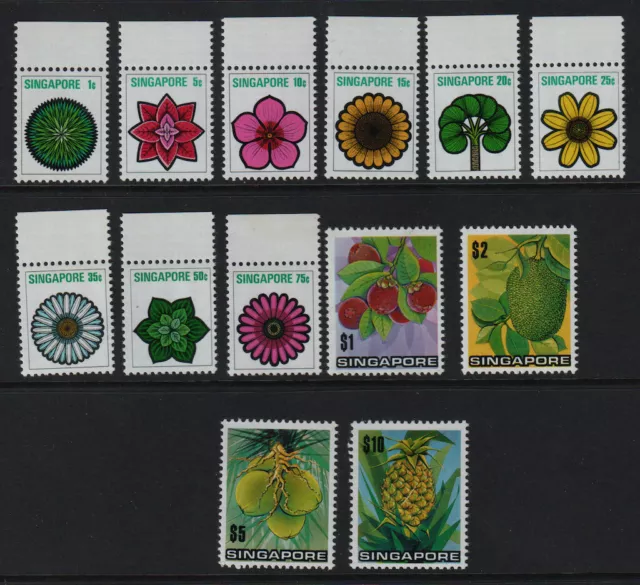 Singapore 1973 Plant Definitives Sc 189 - 201 MNH VF Set CV $42.05