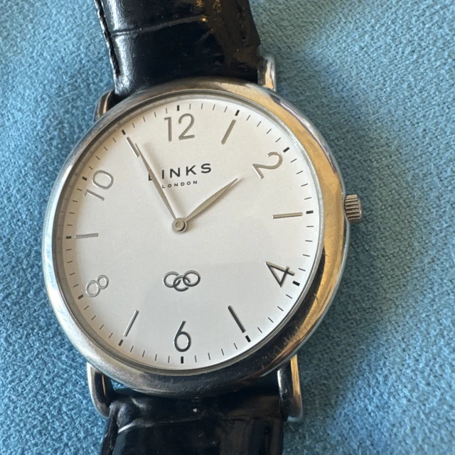 LINKS OF LONDON Noble Watch Mens 42mm silver Tone Leather  display picture 1