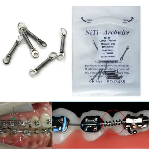 20 Packs Dental Orthodontic Niti Alloy Closed Coil Spring 6/9/12mm Medium