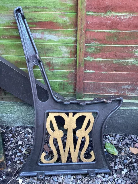 A pair of cast iron GWR platform bench frames.