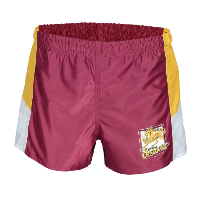 NRL RETRO Supporter Footy Shorts - Brisbane Broncos - ADULT