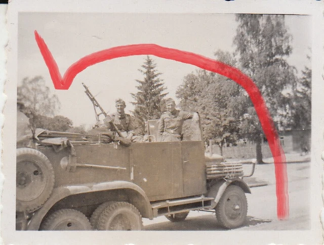 Foto Soldat Gebirgs-Division Transporter MG LKW Büssing NAG Sonderaufbau *250 2