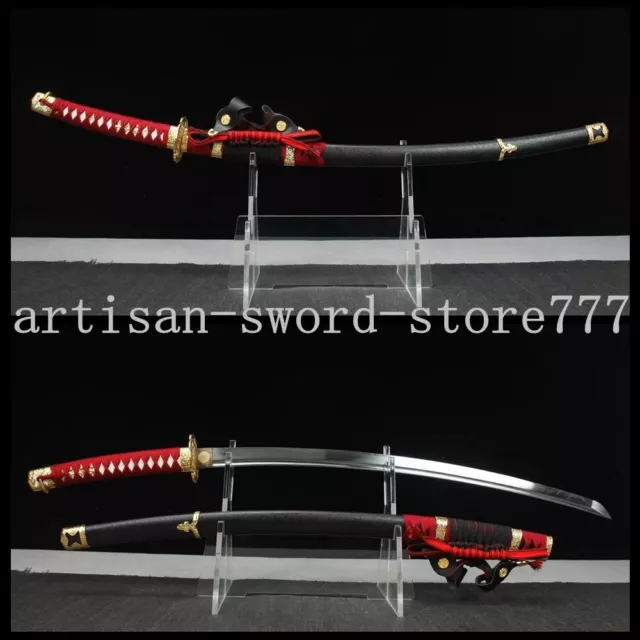 Tachi Red Japanese Katana 1095 High Carbon steel Samurai Sword Blade Sharp