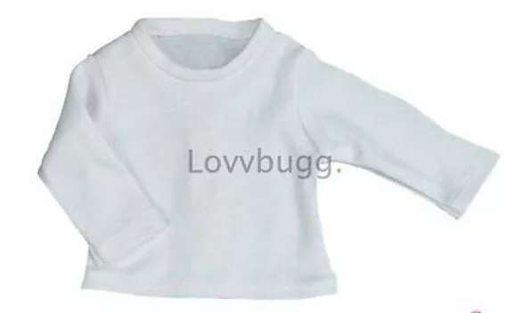 White Long Sleeve Shirt for 18" American Girl or Baby Doll Clothes FREESHIP ADDS