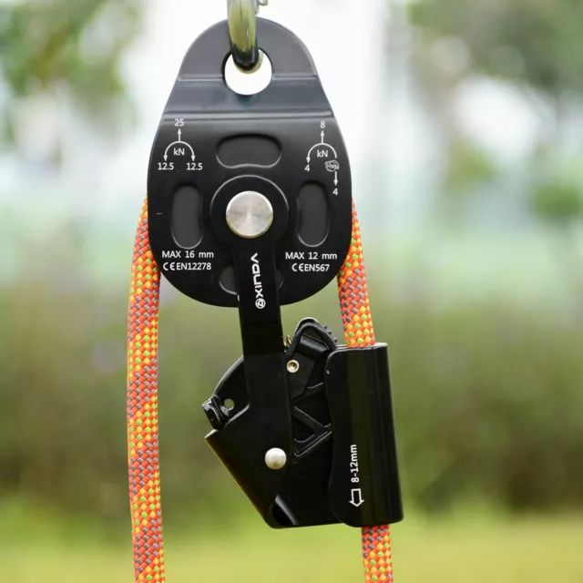 Heavy Lifting Pulling Device Rock Tree Climbing Rope Pulley Outdoor Rescue Gear