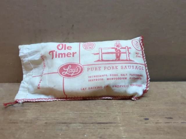 Vintage Lay's Ole Timer Pure Pork Sausage Bag, Knoxville, TN