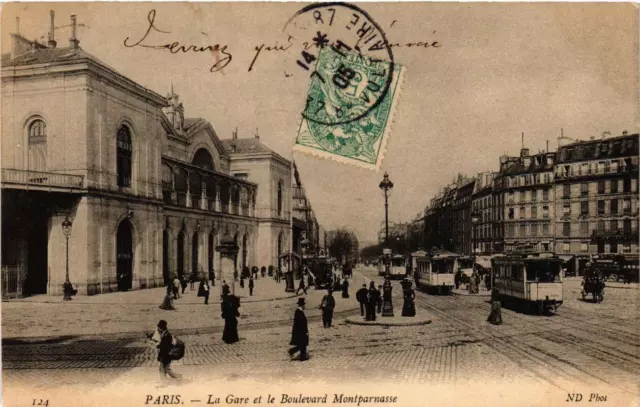 CPA AK PARIS 14e La Gare et le Boulevard de Montparnasse (535975)