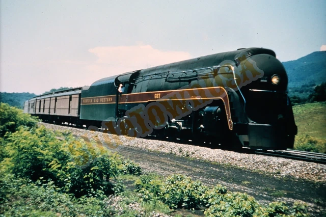 Vtg 1957 Duplicate Train Slide 607 Norfolk & Western 4-8-4 Vicker VA X7O160