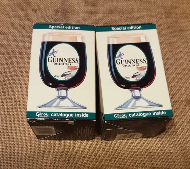 2no Guinness Special Edition Goblets with Original Gilroy Catalogues