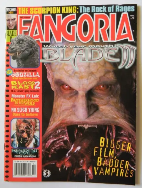 Fangoria : Issue 211 : Horror : Godzilla/Resident Evil/Blood Feast 2 : 2002 : Vg
