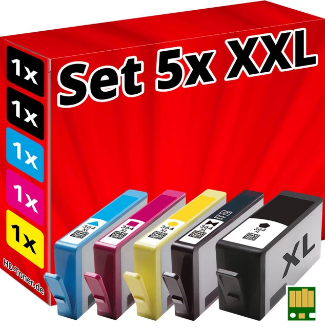 5x Chip Cartucce per HP-364-XL 5510 5514 5515 5520 5522 5524 6510 6520 7510 7520