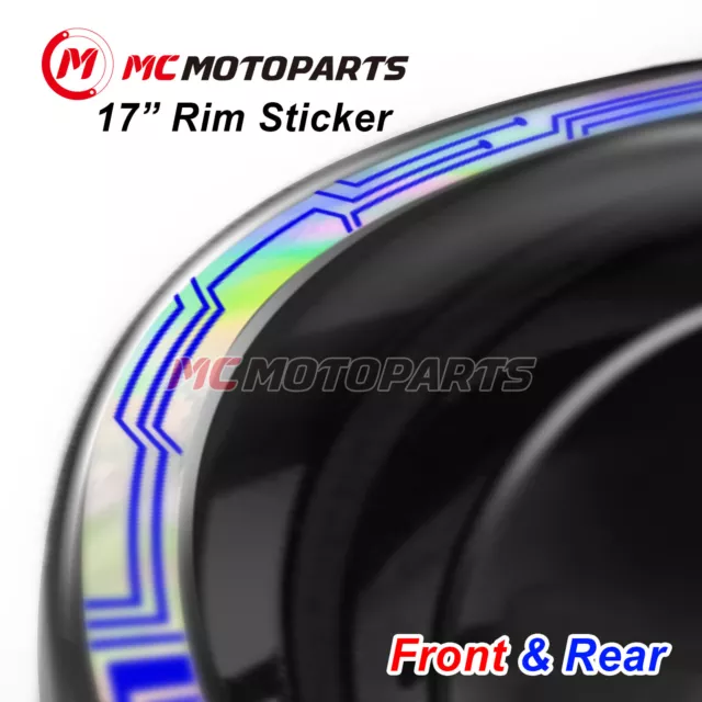 J16 17" Wheel Rim Holographic Sticker For Yamaha YZF R1 R3 R6 R7 R1M R1S