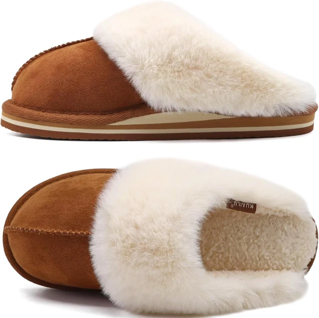 Pantofole Invernali Donna In Peluche - Ciabatte Morbide Antiscivolo Per Casa Ed Esterno, Tinta Unita