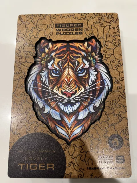 Unidragon Wooden Lovely Tiger Small Jigsaw Puzzle - New - Free Post