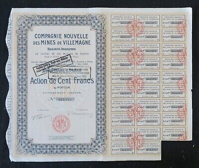 Action 1924  LA LOWA SA  IMPORTATION CONGO BELGE ANVERS titre bond share 3 