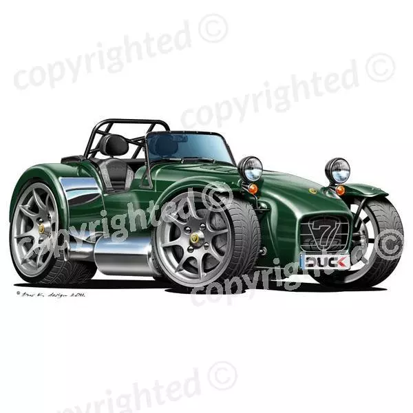 To Fit Caterham Super 7 - Vinyl Wall Art Sticker - Green