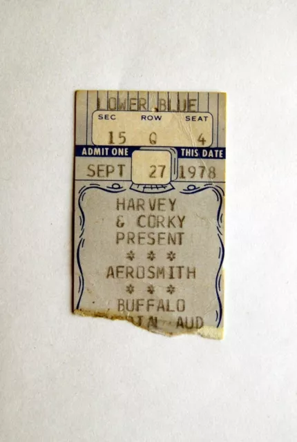 Ac/Dc Aerosmith Very Rare Ticket Stub Sept 27Th 1978 Powerage Us Tour Bon Scott