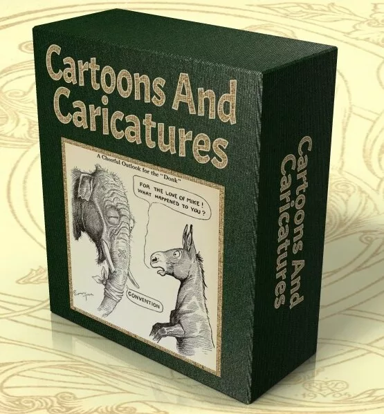 CARTOONS & CARICATURES 120 Vintage Books on DVD Political Satire, WW1 Cartoons