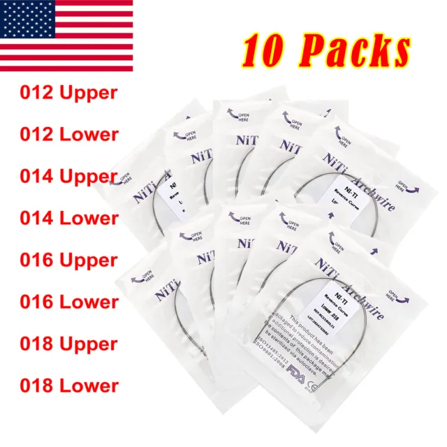 20 Pcs Dental Orthodontic Arch Wire Ni-Ti Reverse Curve Ovoid Form Archwire