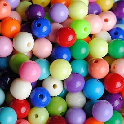 Round 6/8/10/12/14/16/18/20mm Opaque Acrylic Plastic Loose Beads Wholesale Lot