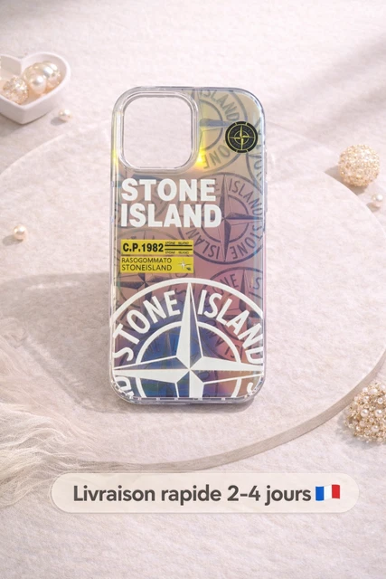 Coque Stone Island Pour IPhone (X à 16) - Silicone Anti-choc, Modèle Officiel ?