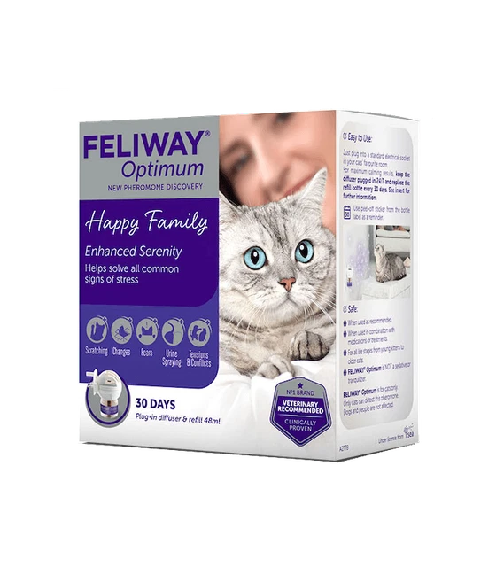 Feliway OPTIMUM Diff. Elettrico + Ricarica 48ml 30gg STARTER KIT Feromoni Gatto